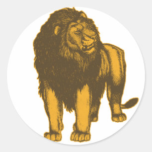 Rond Sticker Lion Fière