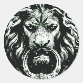 Rond Sticker Lion Pot Leaf