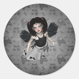 Rond Sticker Little Goth Angel