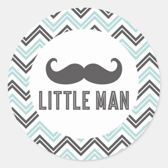 Rond Sticker Little Man Mustache (Devant)