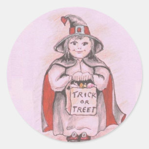 Rond sticker Little Witch