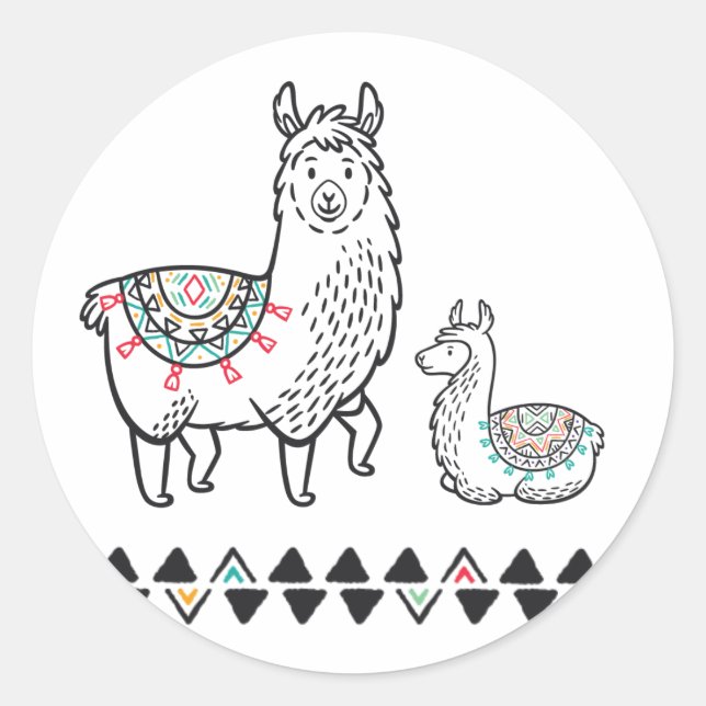 Rond Sticker Llama Mama (Devant)
