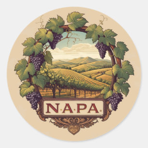 Rond Sticker Logo Napa Grapes