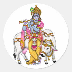 Rond Sticker Lord Krishna