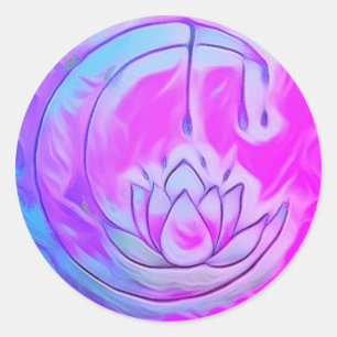 Rond Sticker Lotus Moon Rose