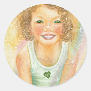 Rond Sticker Lucky Irish Leprachaun