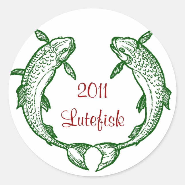 Rond Sticker Lutefisk Fish Home Canning Jar Circles (Devant)