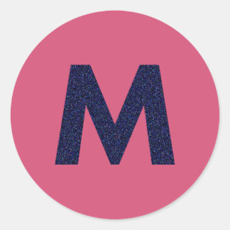 Rond Sticker M majuscule personnalisable avec Parties s