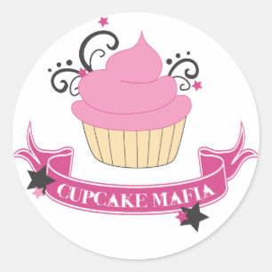 Rond Sticker mafia Cupcake