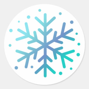 Rond Sticker magique pour flocon de neige en hiver