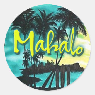 Rond Sticker Mahalo Sunset