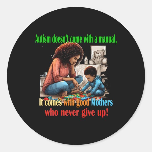 Rond Sticker maman Autism (Devant)