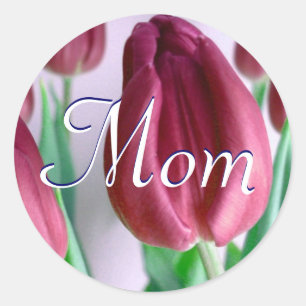 Rond Sticker Maman Rosey Tulips