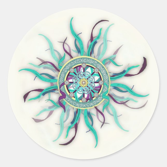 Rond Sticker Mandala Ribbon Dharma (Devant)