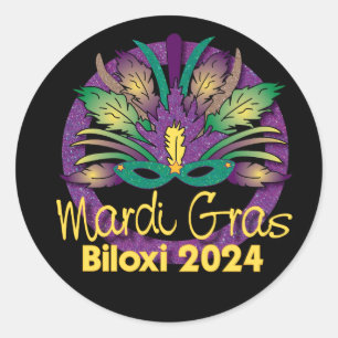 Rond Sticker Mardi Gras - 2024 - Biloxi, MS