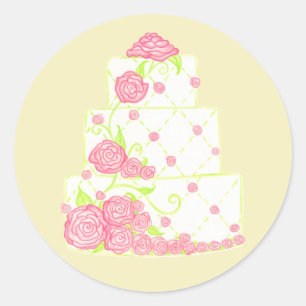 Rond Sticker mariage Cake