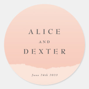 Rond Sticker Mariage classique moderne Blush