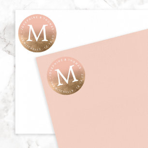 Rond Sticker Mariage couleur personnalisée Gold Ombre