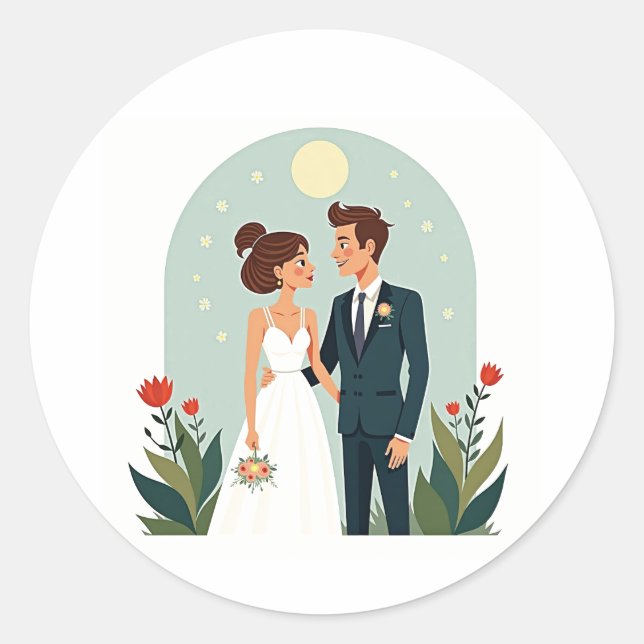Rond Sticker mariage Couple (Devant)