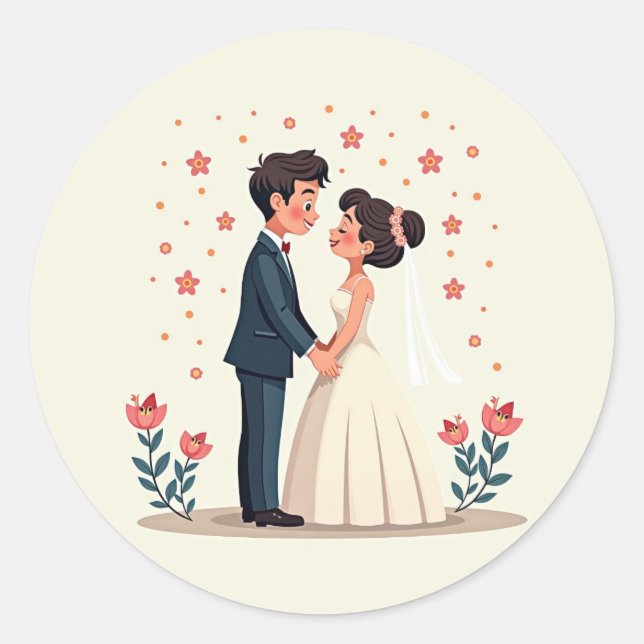 Rond Sticker mariage Couple (Devant)