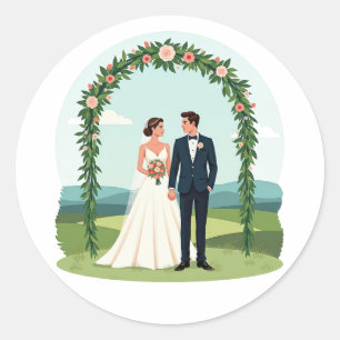 Rond Sticker Mariage Couples