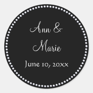 Rond Sticker Mariage de Parties scintillant Faux noir e