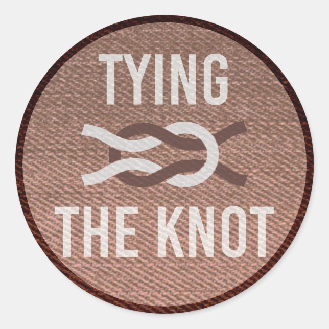 Rond Sticker Mariage de patchs de Knot Scout Brown (Devant)