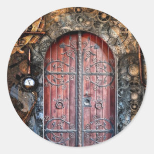 Rond Sticker Mariage de porte Steampunk ronde