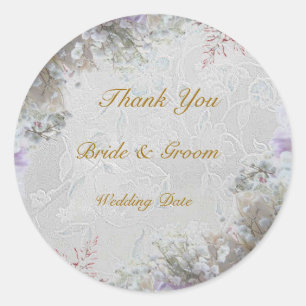 Rond Sticker Mariage de rêve blanc