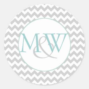 Rond Sticker Mariage d'enveloppe Chevron élégant