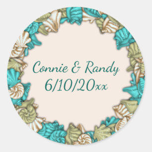 Rond Sticker Mariage Destination Plage