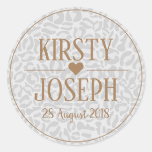 Rond Sticker Mariage empreinte de léopard classique mod