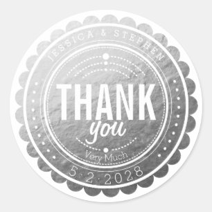 Rond Sticker Mariage Faux Argent