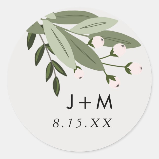 Rond Sticker Mariage floral (Devant)