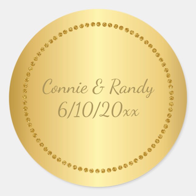 Rond Sticker Mariage Gold Faux (Devant)