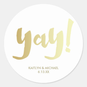Rond Sticker Mariage Gold Yay Glam