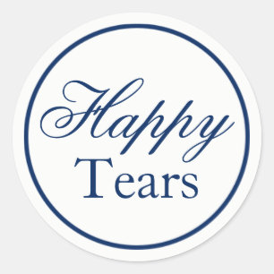 Rond Sticker Mariage "Happy Tears" - Marine