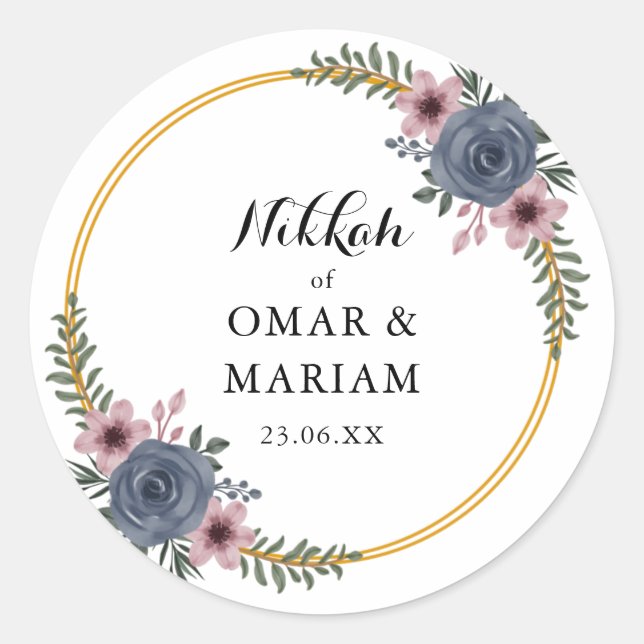 Rond Sticker Mariage islamique (Devant)