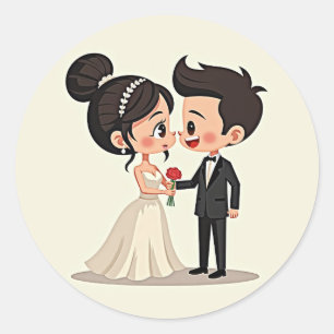 Rond Sticker Mariage Love Connection