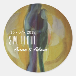 Rond Sticker Mariage Love Hug Couple