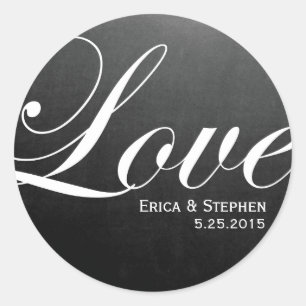 Rond Sticker Mariage LOVE inspiré du tableau de bord