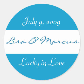 Rond Sticker Mariage "Lucky in Love"