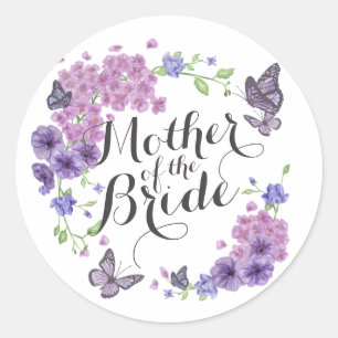 Rond Sticker Mariage Mère des papillons de mariée