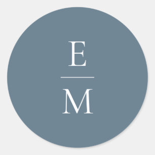 Rond Sticker Mariage minimaliste Monogramme