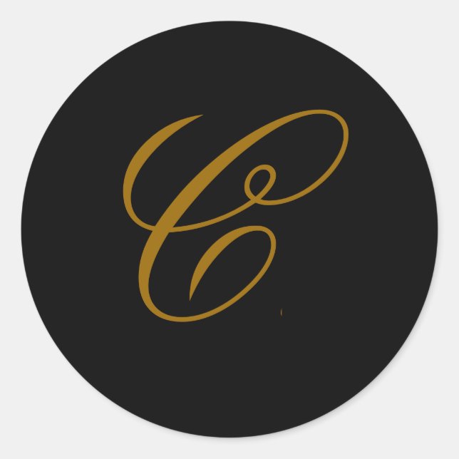 Rond Sticker mariage Monogram C Gold & Black Seal (Devant)