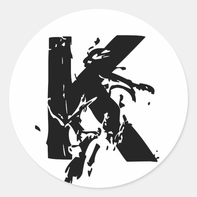 Rond Sticker Mariage Monogram K (Devant)