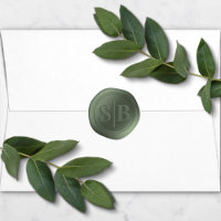 Sticker Mariage Monogramme de cire verte de forêt