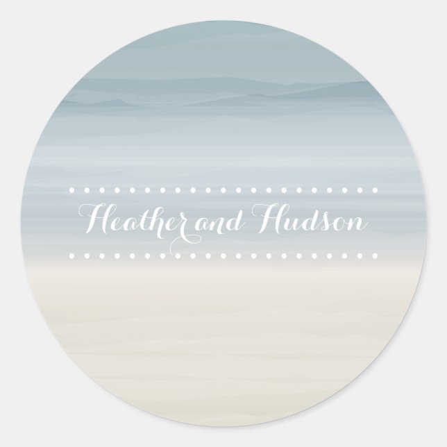 Rond Sticker Mariage Ombré Shore (Devant)