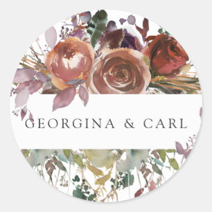 Rond Sticker Mariage personnalisé Butterum & Plum