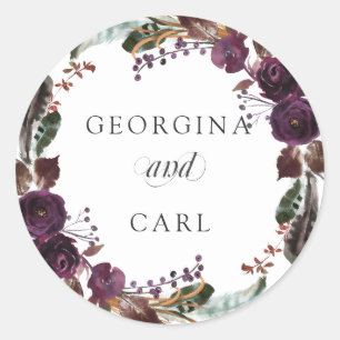 Rond Sticker Mariage personnalisé Butterum & Plum 1